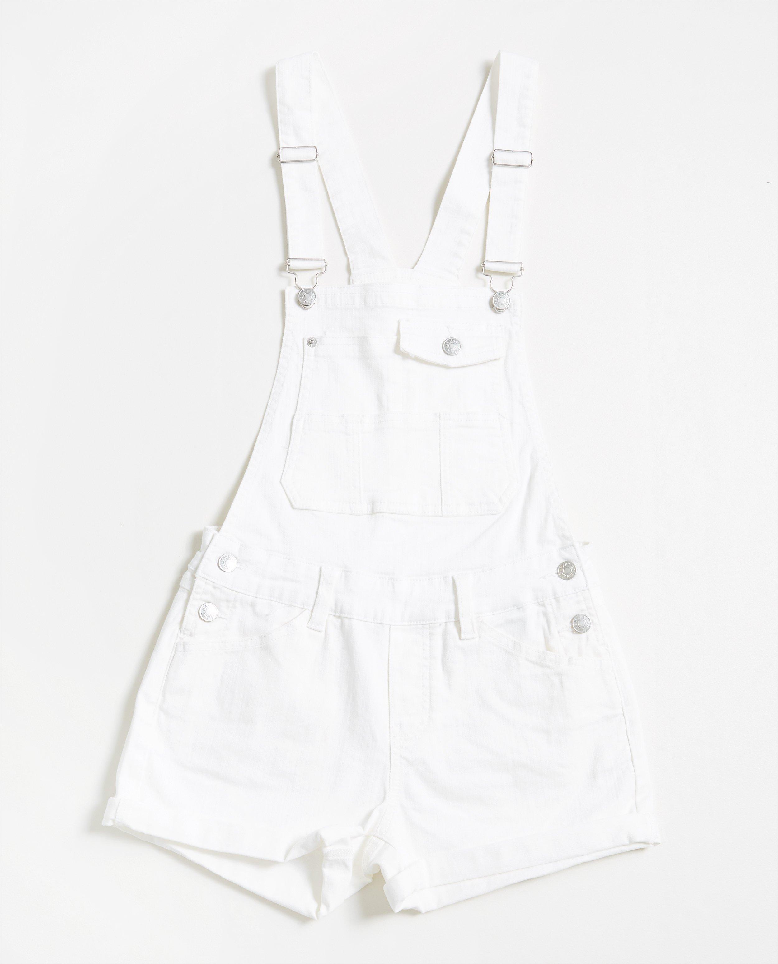 Combinaisons - Witte denim salopetteshort