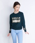 Sweats - Donkerroze sweater met patches