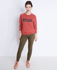Donkerroze sweater met patches - null - Groggy