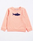 Sweaters - Fluo-oranje sweater met haai