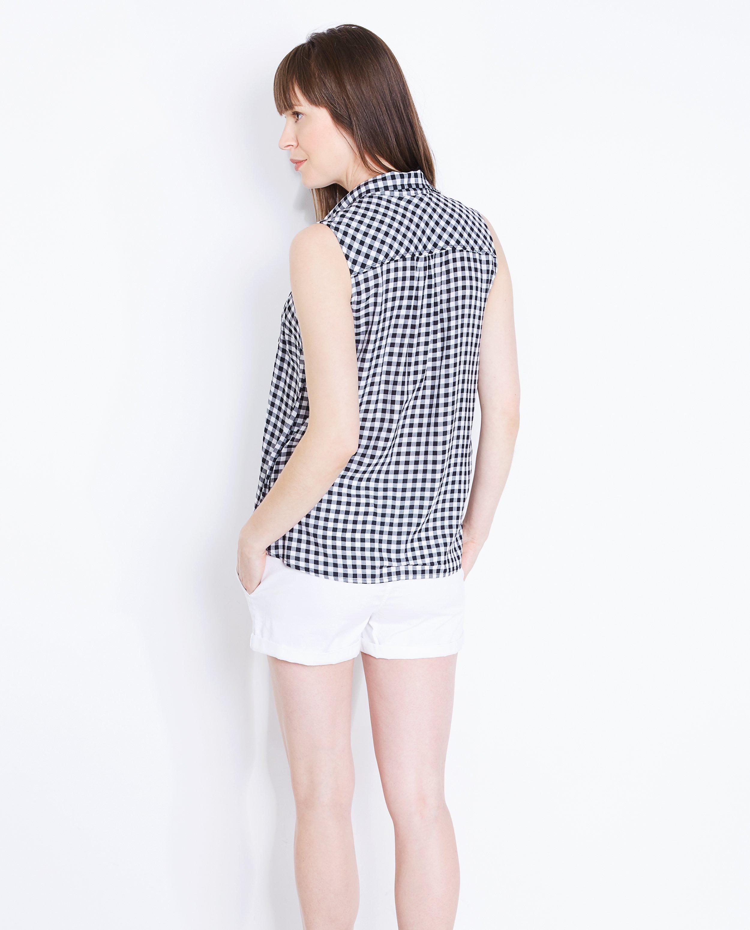 Zwart-wit geruit mouwloos hemd - Product Detail - zwart - afbeelding nummer 3