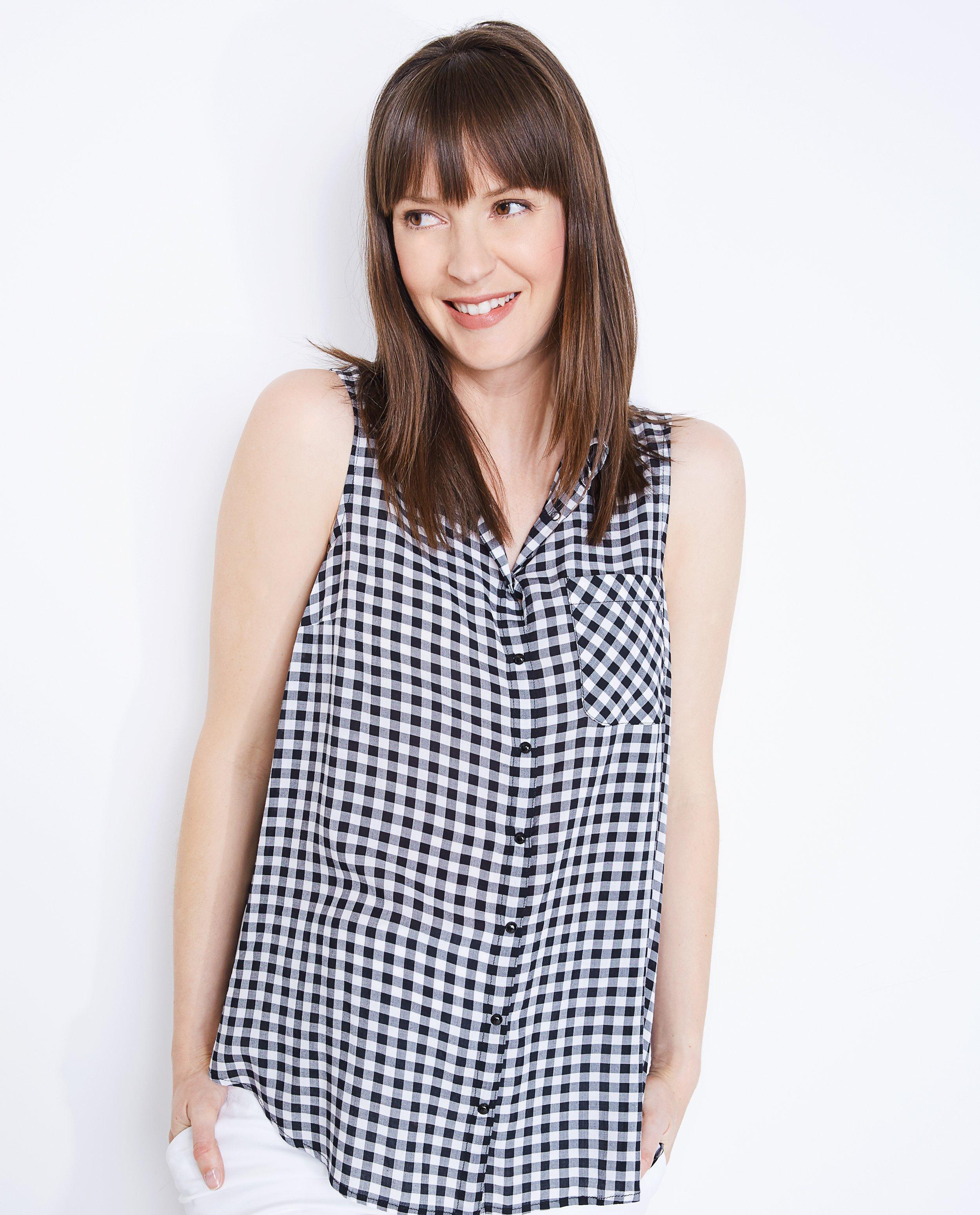 Zwart-wit geruit mouwloos hemd - Product Detail - zwart - afbeelding nummer 4