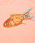 T-shirts - Fluo-oranje top met vissenprint