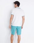 Polo's - Witte polo met print, comfort fit