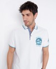 Polo's - Witte polo met print, comfort fit