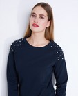 Sweats - Donkerblauwe sweater met parels