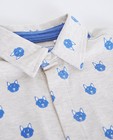 Chemises - Lichtgrijs hemd met hondenprint