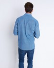 Hemden - Donkerblauw hemd van een linnenmix