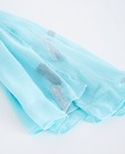 Breigoed - Turkooisblauwe sjaal met verenprint