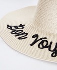 Bonneterie - Grand chapeau de plage avec une inscription
