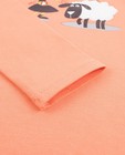 T-shirts - Oranje longsleeve met print Kaatje