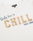 T-shirts - Wit T-shirt met glitter + pailletten
