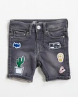 Grijze jeansshort met patches - null - JBC