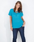 Turkooisblauwe blouse met rugdetail - null - Lena Lena