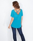 Hemden - Turkooisblauwe blouse met rugdetail