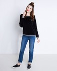 Zwarte velvet sweater met glitter - null - Sora