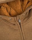 Cardigan - Donkergrijze hoodie met imitatiepels
