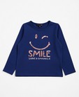 T-shirts - Longsleeve met pailletten smiley