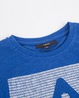 T-shirts - Blauwe longsleeve met reliëfprint
