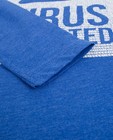 T-shirts - Blauwe longsleeve met reliëfprint