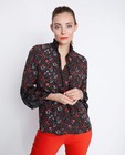 Hemden - Zwarte blouse met florale print