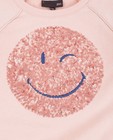 Sweats - Lichtroze sweater met smiley