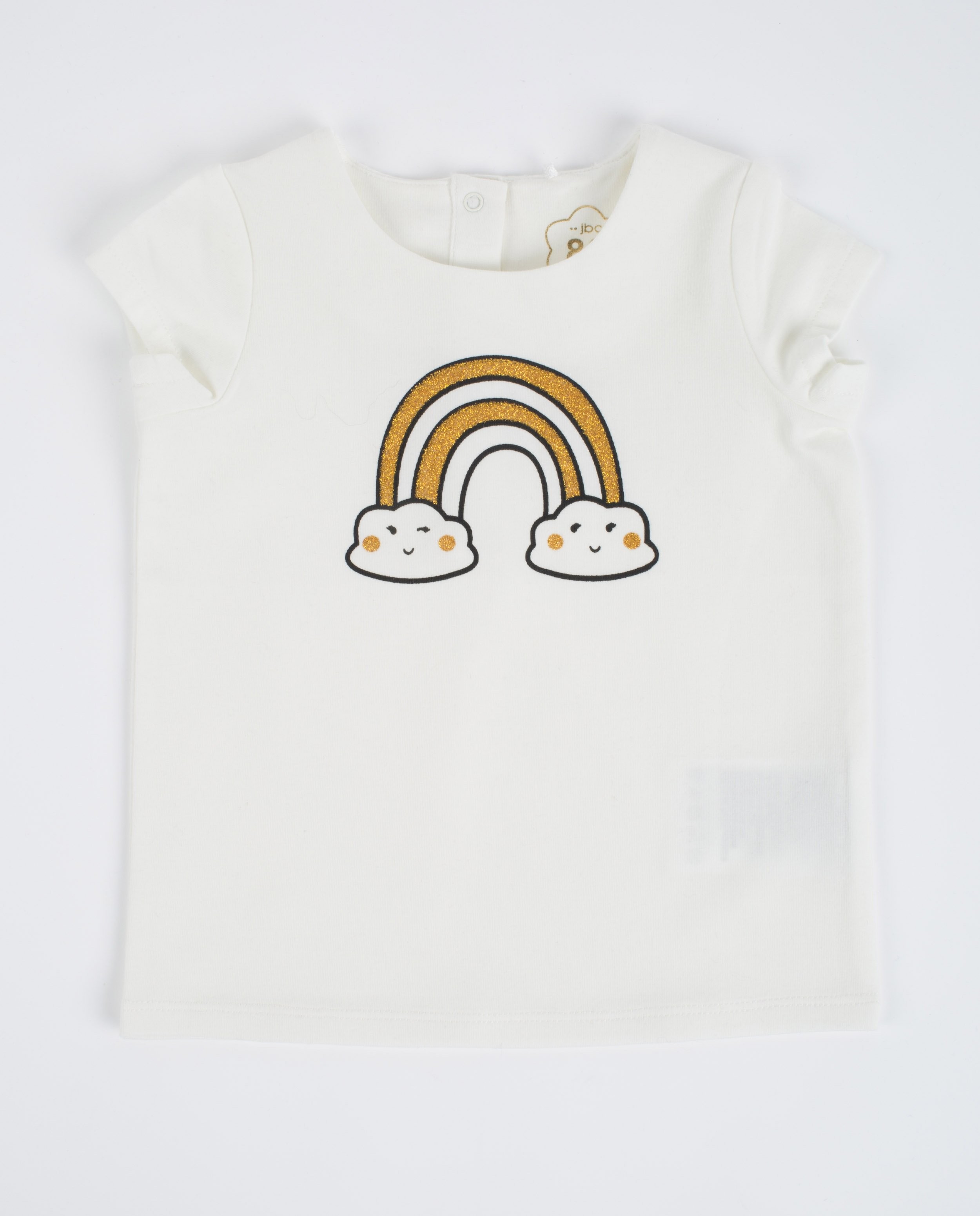 Roomwit T-shirt met regenboogprint - null - JBC