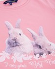 T-shirts - T-shirt rose avec une impression de lapins I AM