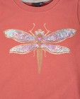 Sweats - Baksteenrode sweater met libelle