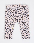 Broeken - Lichtroze legging met luipaardprint