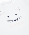 T-shirts - Wit T-shirt met print van een kat