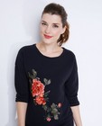 Sweaters - Zwarte sweatjurk met bloemen