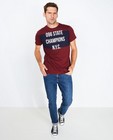 T-shirts - Bordeauxrood T-shirt met opschrift