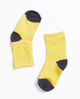 Chaussettes jaune vif - carreaux en relief - JBC