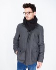 Manteaux d'hiver - Donkergrijze mantel met patroon