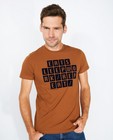 T-shirts - Bruin biokatoenen T-shirt met print 
