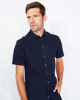 Hemden - Donkerblauw hemd met subtiel patroon
