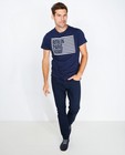 Marineblauw T-shirt met reliëfprint - null - Tim Moore