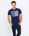T-shirts - Marineblauw T-shirt met reliëfprint