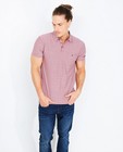 Polo's - Rode gestreepte slim fit polo