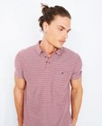 Polo's - Rode gestreepte slim fit polo
