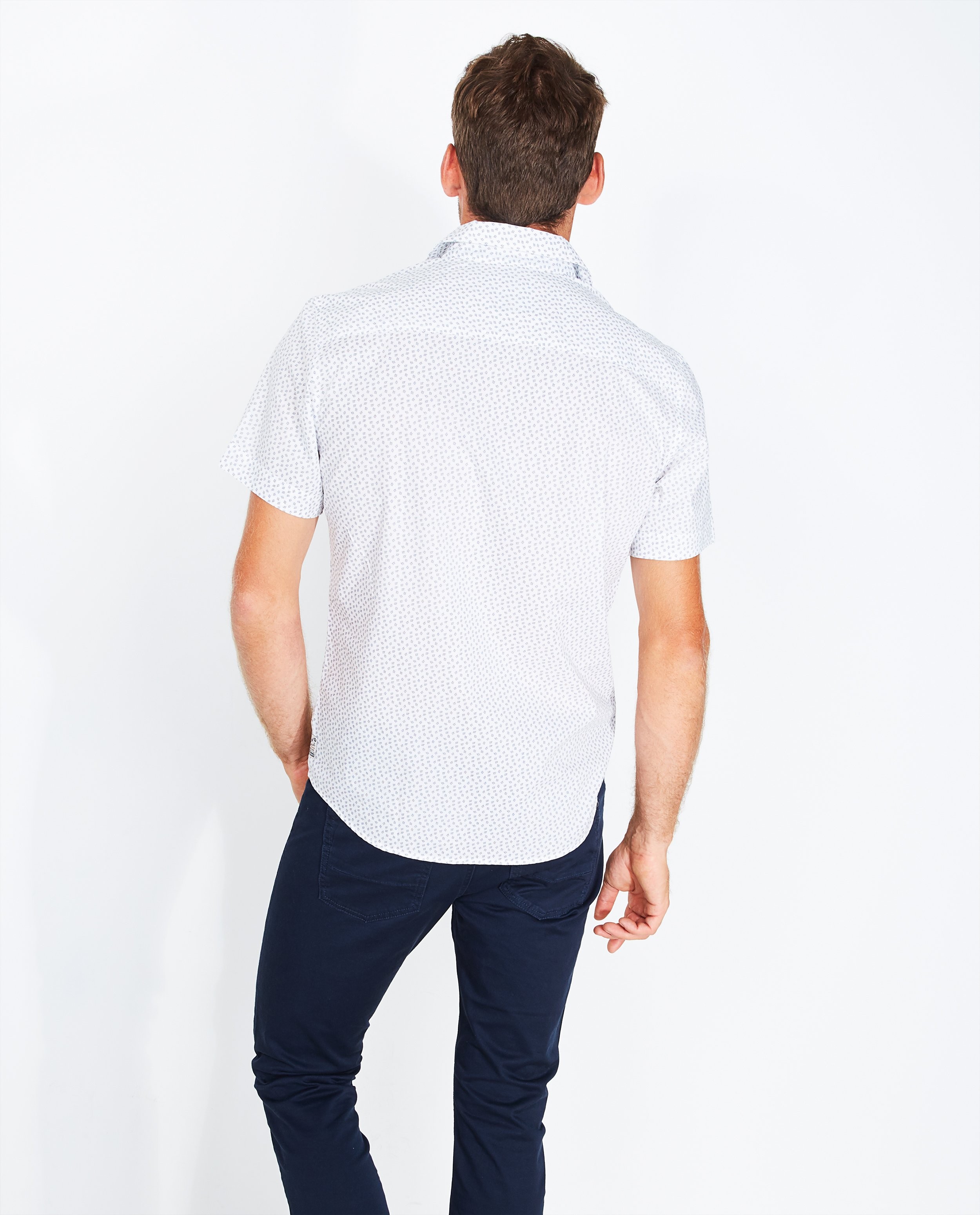 Chemises - Wit hemd met microprint