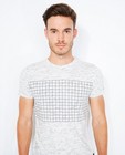 T-shirts - Lichtgrijs T-shirt met ruitenprint