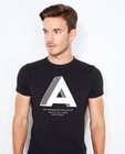 T-shirts - Zwart T-shirt met reliëfprint