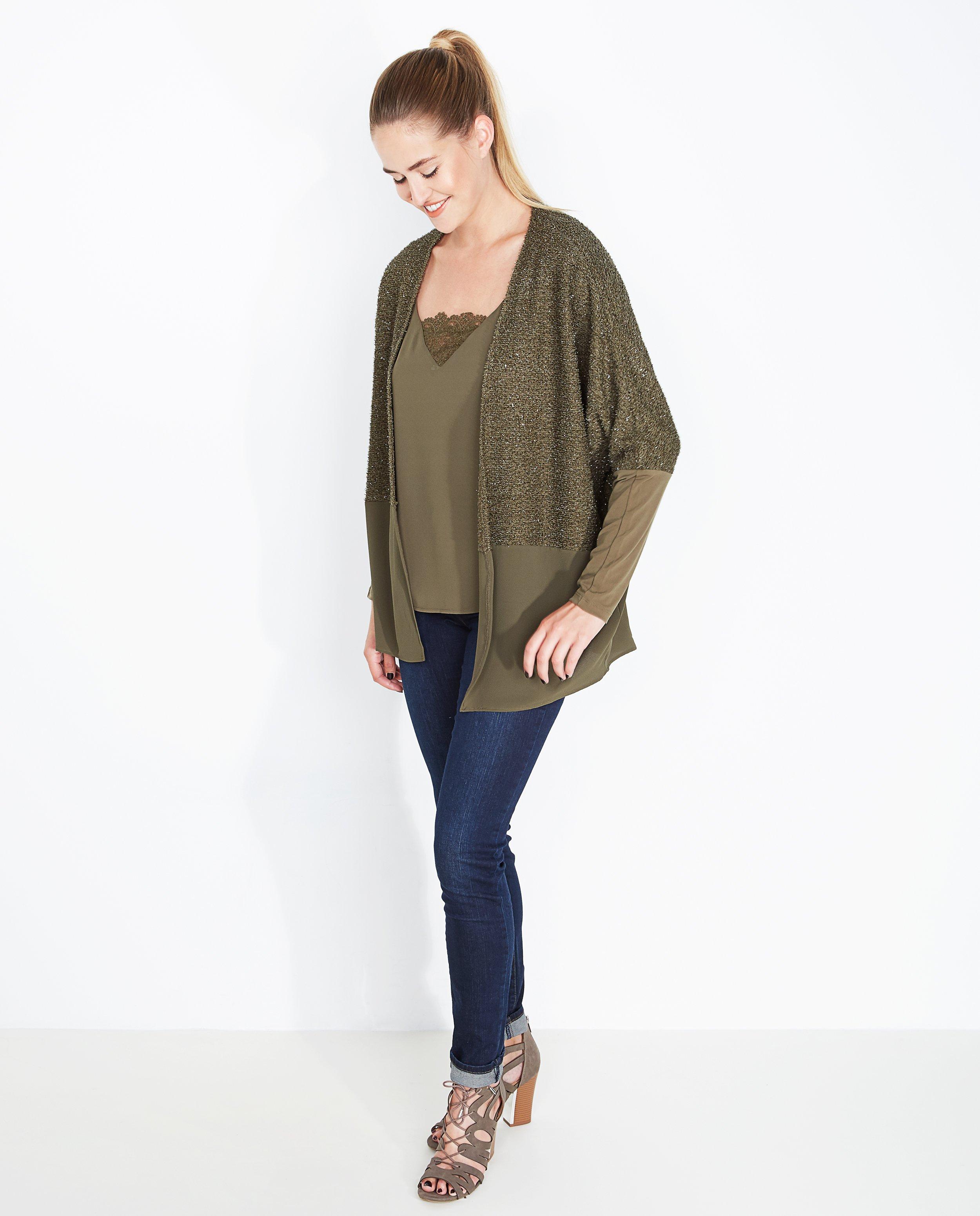 Zwart harig vest met glitterdraad - null - JBC