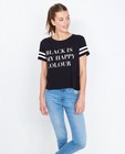 T-shirts - Zwart statement crop top