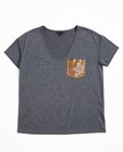 T-shirts - Grijs T-shirt met metallic borstzak