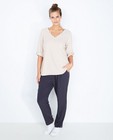 Zandkleurige blouse met glitterprint - null - Lena Lena