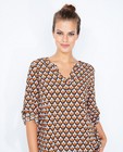 Hemden - Caramel blouse met retroprint