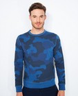Sweaters - Blauwe sweater met camouflageprint